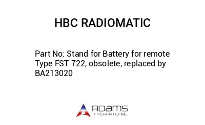 Stand for Battery for remote Type FST 722, obsolete, replaced by BA213020